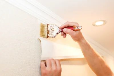 Pose de papier peint à la Neuve-Grange — revêtements muraux et toiles de verre